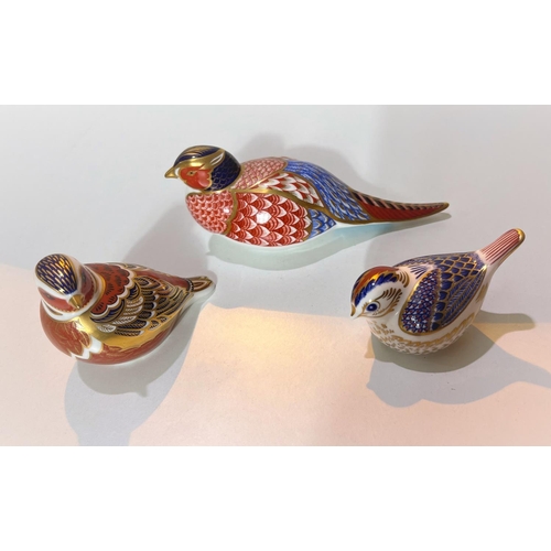 523 - Three Royal Crown Derby birds