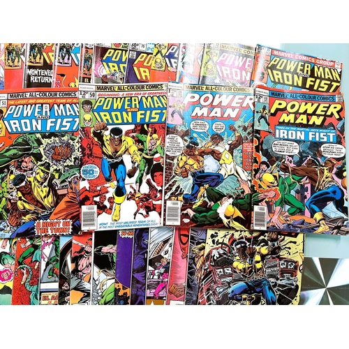 313 - Marvel Comics, Power Man, 48,49; Power Man Iron Fist 50-57, 59, 60, 62, 65-84, 100;  Marvel Pre... 