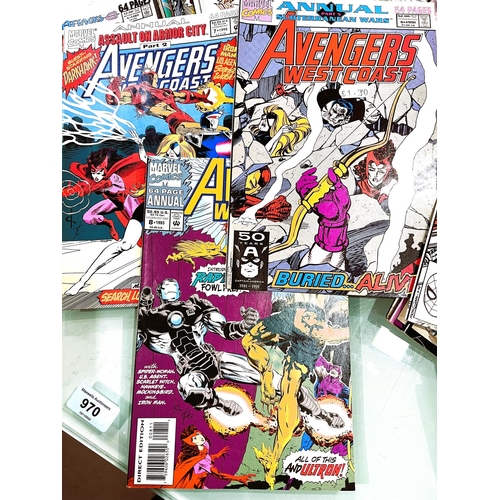 324 - Marvel Comics, Avengers West Coast 47-102 (51, 59, 94, 100 missing) plus Annuals and Hawkeye Solo co... 