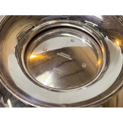 656A - A Scottish hallmarked silver pedestal bowl with shell decoration border with raised foot, Edinburgh ... 