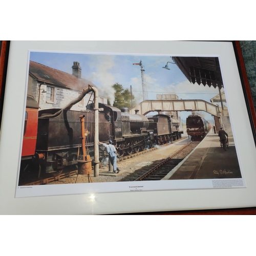 163 - A limited edition Terence .... train print and 3 train prints by Phillip D. Hawkins, two signed limi... 