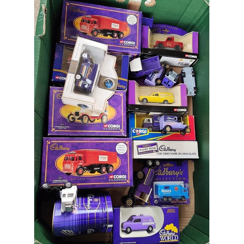 295 - A selection of Corgi and other Cadbury boxed and some loose vehicles etc