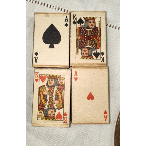 77F - Four vintage playing card match boxes.