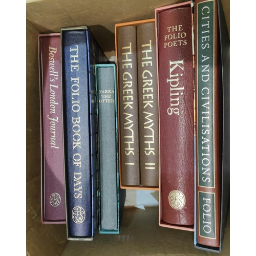 83A - Folio Society selection of hard back books in slip cases Kipling, Cities and Civilisations etc