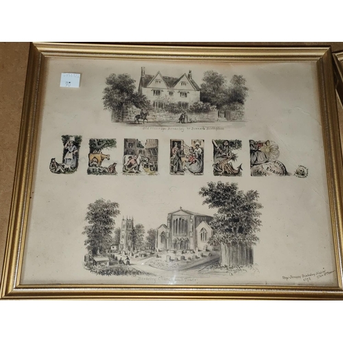 90 - A hand drawn and coloured memorial picture for Dr Edward Jenner, renowned physician who invented the... 