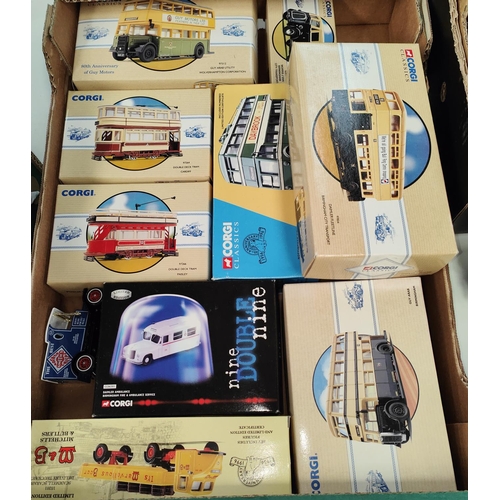 300 - A selection of boxed Corgi Classic vehicles, trams, buses etc; Limited Edition 'nine double nine', T... 