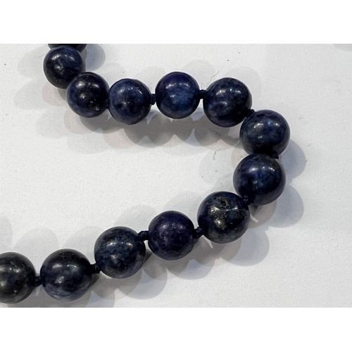 501 - Lapis Lazuli coloured necklace of bead form, a similar Chinese carved frog and other similar items.