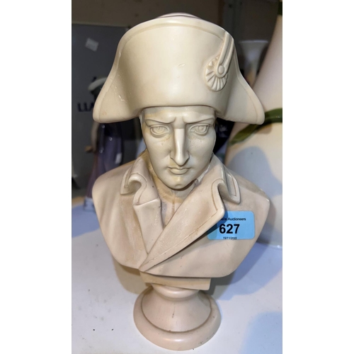 627 - A resin bust of Napoleon and a small ceramic dish for St Helena featuring Napoleon