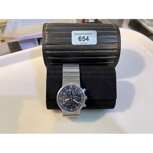 654 - A gents Chronograph GWC Wristwatch with automatic movement, stainless steel case. Aviator with vario... 