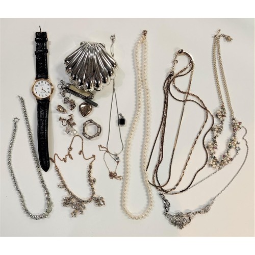 664 - A selection of costume jewellery; etc.