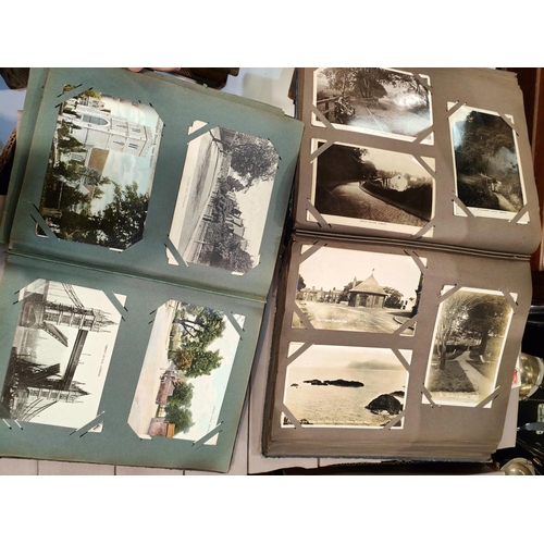 264 - A 1920's postcard album, 150 plus cards; another part filled album