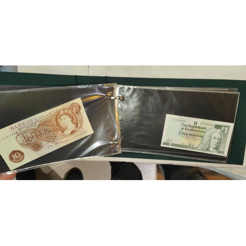 303 - Banknotes GB 10/- (4) & &pound;1 (16) most are uncirculated inc Page, Fforde, Somerset etc