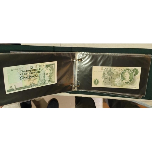 303 - Banknotes GB 10/- (4) & &pound;1 (16) most are uncirculated inc Page, Fforde, Somerset etc