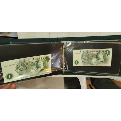 303 - Banknotes GB 10/- (4) & &pound;1 (16) most are uncirculated inc Page, Fforde, Somerset etc