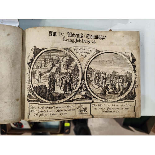 261 - Moritz Bodenehr:&nbsp; engraved vignettes depicting scenes from The Bible, half calf, 22 x 16cm