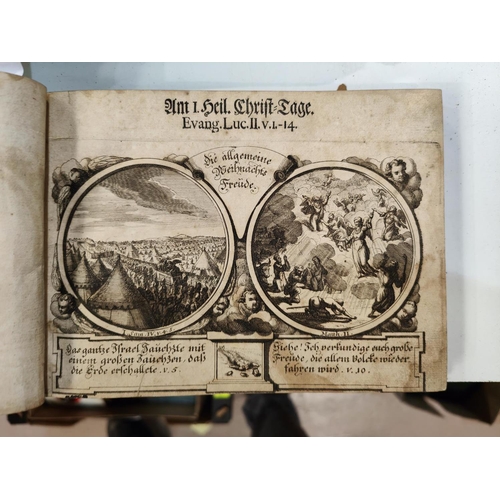 261 - Moritz Bodenehr:&nbsp; engraved vignettes depicting scenes from The Bible, half calf, 22 x 16cm