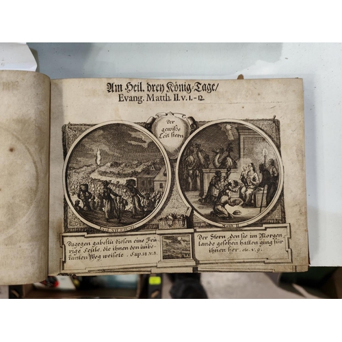 261 - Moritz Bodenehr:&nbsp; engraved vignettes depicting scenes from The Bible, half calf, 22 x 16cm