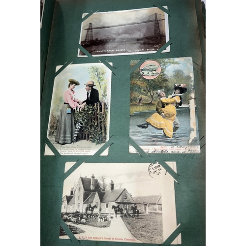 266 - An Edwardian postcard album, 140 plus cards