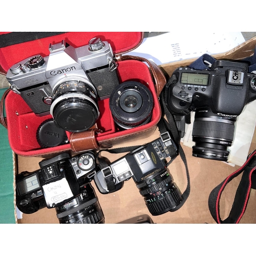 161 - A Canon TL SLR camera; 6 other Canon cameras
