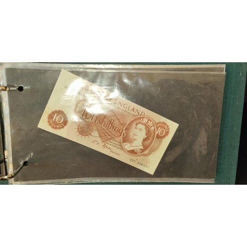 303 - Banknotes GB 10/- (4) & &pound;1 (16) most are uncirculated inc Page, Fforde, Somerset etc