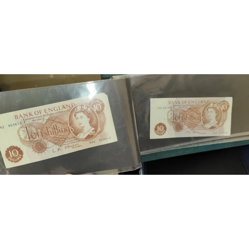 303 - Banknotes GB 10/- (4) & &pound;1 (16) most are uncirculated inc Page, Fforde, Somerset etc