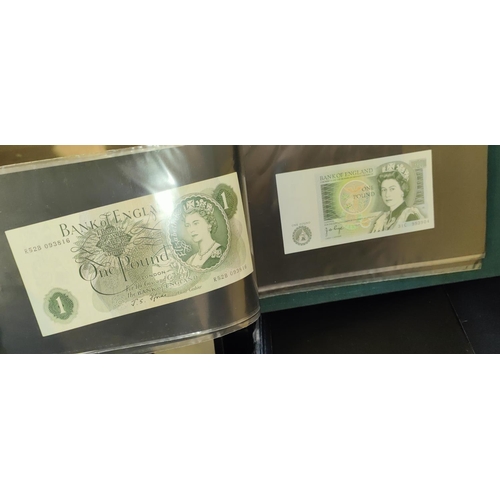 303 - Banknotes GB 10/- (4) & &pound;1 (16) most are uncirculated inc Page, Fforde, Somerset etc