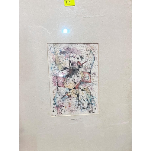 885 - Imre Czumpf:  watercolour, abstract composition, signed and numbered 964, 28 x 19cm, framed