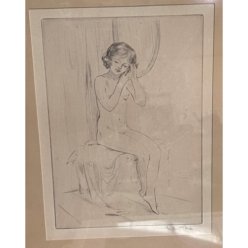 900 - Margaret Cane:  etching/drypoint of a young woman, signed; a colour print after John Tunnard; 2... 