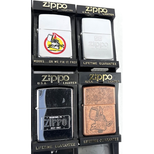 123 - Six history of Zippo lighters:  Fan Club Japan; The American Tradition; Copper 1932-82; 2 other... 