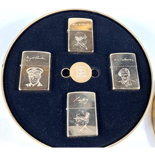 148 - A set of 4 Zippo lighters commemorating 50 years of the D-Day Normandy landings:  The Allied He... 