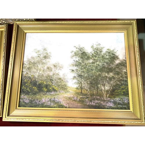 19 - A selection of gilt framed oil paintings and water colours