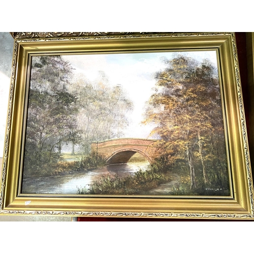 19 - A selection of gilt framed oil paintings and water colours