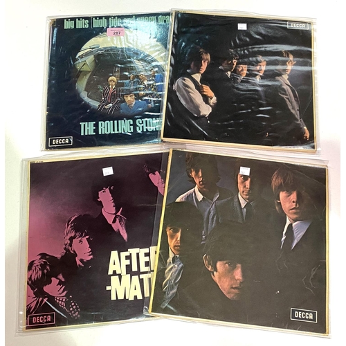 287 - The Rolling Stones:  4 LP's, mixed condition