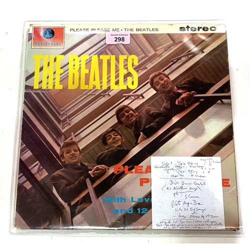 298 - The Beatles:&nbsp; Please Please Me, stereo, PCs 3042, gold and black label, 1st issue (vinyl - surf...