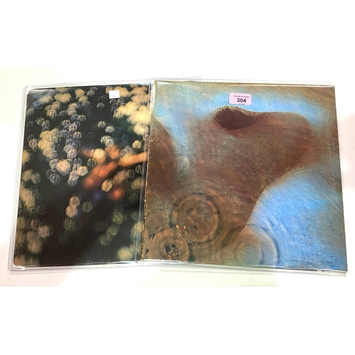 304 - Pink Floyd:  Meddle, Harvest SHVL 795, textured gatefold sleeve; Obscured by Clouds, SHSP 4020