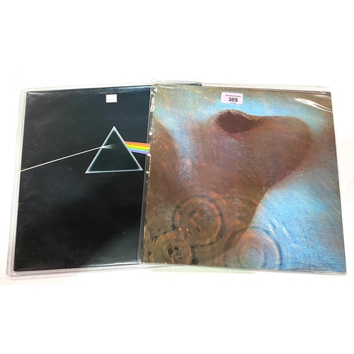 305 - Pink Floyd:  Meddle, Harvest SHVL 795, textured gatefold sleeve; Dark Side of the Moon, SHVL 80... 