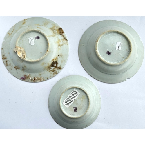 368 - Three Chinese Tek Sing cargo dishes of various sizes