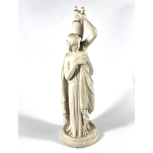 588 - A Parianware figure of a female water carrier in Greek robe