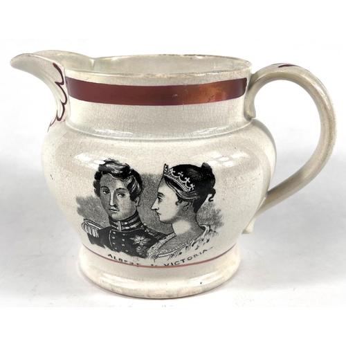 597 - Queen Victoria & Prince Albert, a rare Royal Wedding commemorative jug, Feb 10th 1840, decorated... 