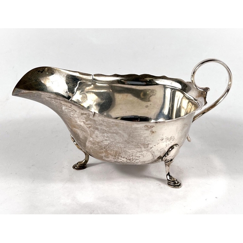 744 - A hallmarked silver circular pedestal bowl with gadrooned lower section, on circular foot, Sheffield... 