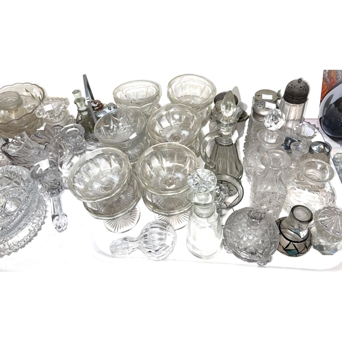 464 - A selection of Victorian and later moulded glass vases, etc