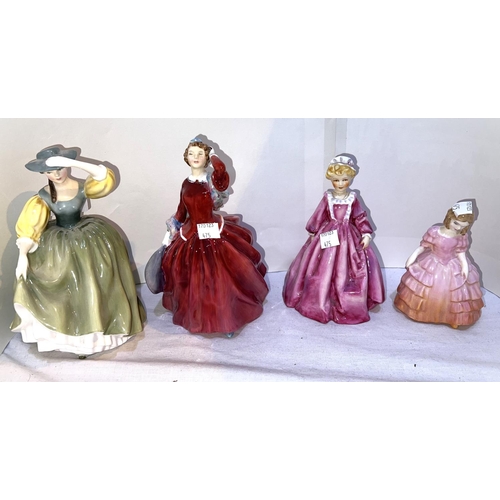 475 - Three Royal Doulton figures:  Blythe Morn HN 2065; Buttercup HN 2309 & Rose HN 1368; a Roya... 