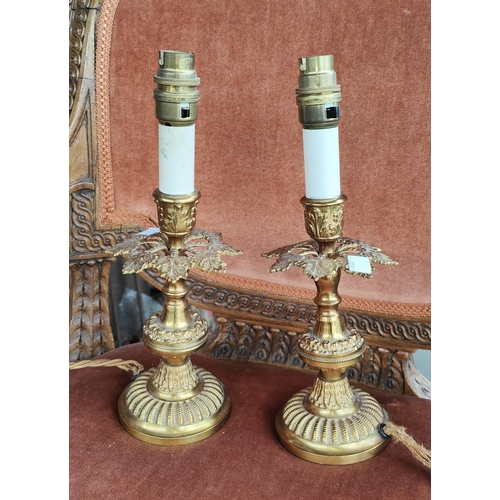 1056 - A pair of Ormolu lamps, gilt