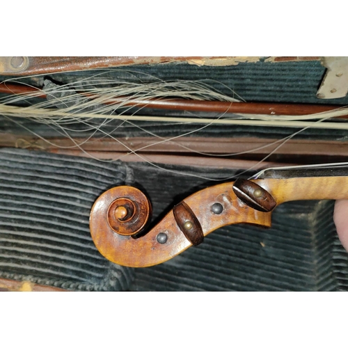 335 - A mid 19th century violin by John Priestnall, with interior label, with 1852 date, No 17 to back of ... 