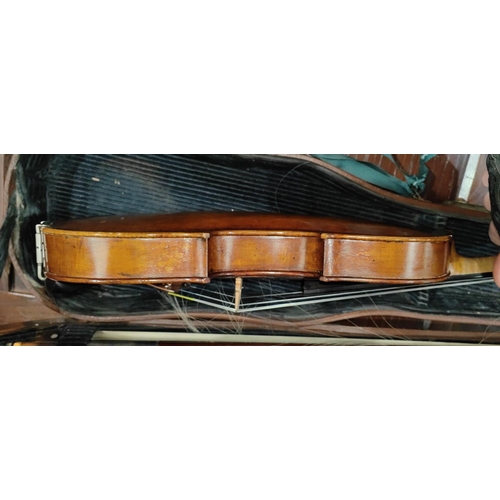 335 - A mid 19th century violin by John Priestnall, with interior label, with 1852 date, No 17 to back of ... 