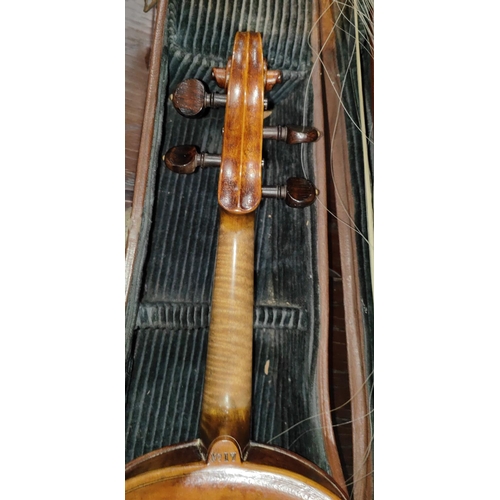 335 - A mid 19th century violin by John Priestnall, with interior label, with 1852 date, No 17 to back of ... 