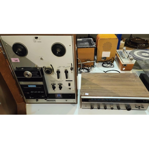 346 - A vintage Akai cassette cartridge and reel machine X-2000SD and an Akai AA-6200 Solid State Stereo r... 