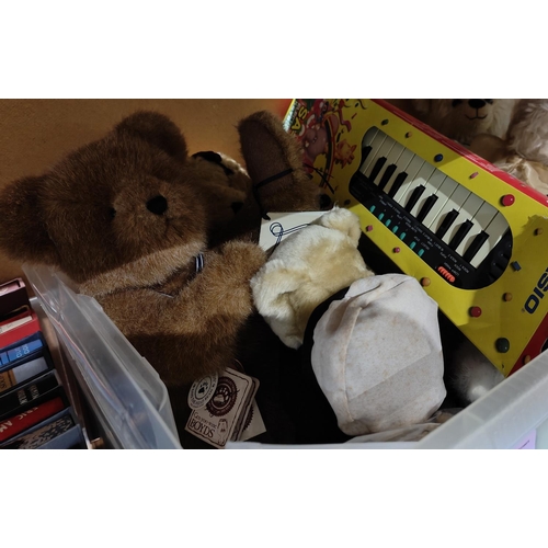 57 - A Dean's Luxury Teddy Bear, two Boyds teddy bears, other various bears and a mini keyboard