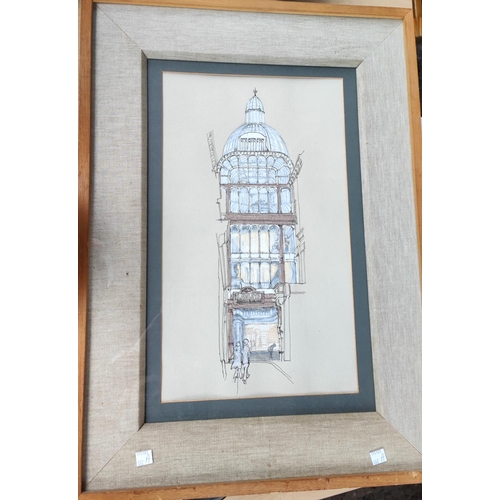 882A - William M Ruddling; watercolour of Barton Arcade, framed and glazed