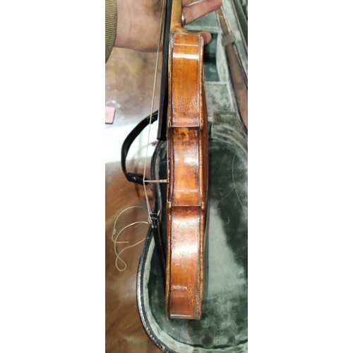 336 - An interesting 18th century full size violin labelled inside: Carlo Antonio Testore Figlio Maggiano ... 